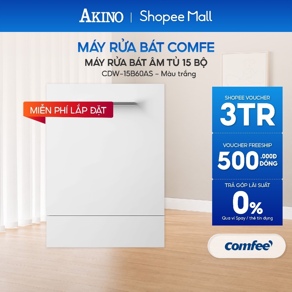 [Phí lắp đặt 0Đ HCM cũ] CDW-15B60AS I Máy Rửa Bát Âm Tủ Comfee 15 Bộ - Hàng Chính Hãng