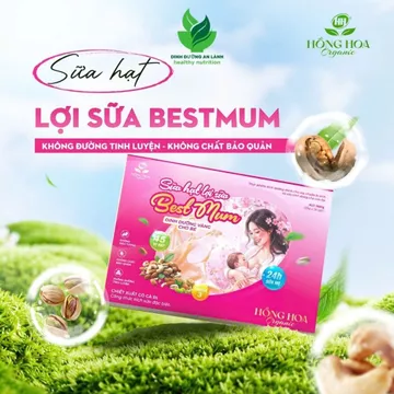 Sữa Hạt Lợi Sữa - Ngũ Cốc Lợi Sữa Best Mum Hồng Hoa Organic 45 Vị Hạt, Gọi Sữa Về Nhiều Hộp 900G