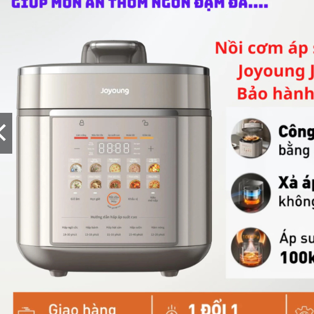 Nồi áp suất điện tử Joyoung JPRC-5150 5L nấu cơm 1.8L - Jprc-5150
