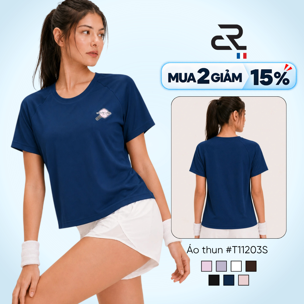 [MUA 2 GIẢM 15%] Áo thun thể thao nữ tay ngắn, vải Jacquard thoáng khí nhanh khô tập gym chạy bộ | CORÈLE T11203S