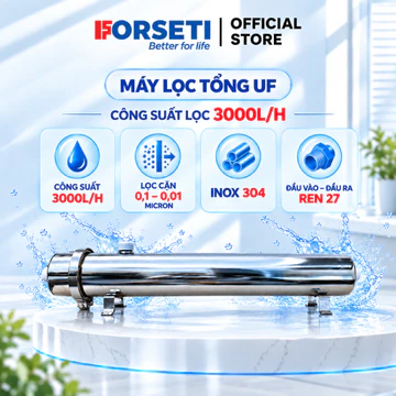Máy lọc nước UF 3000L/H – Lọc tổng sinh hoạt, sợi PVDF, không dùng điện, lọc nước sinh hoạt đầu nguồn