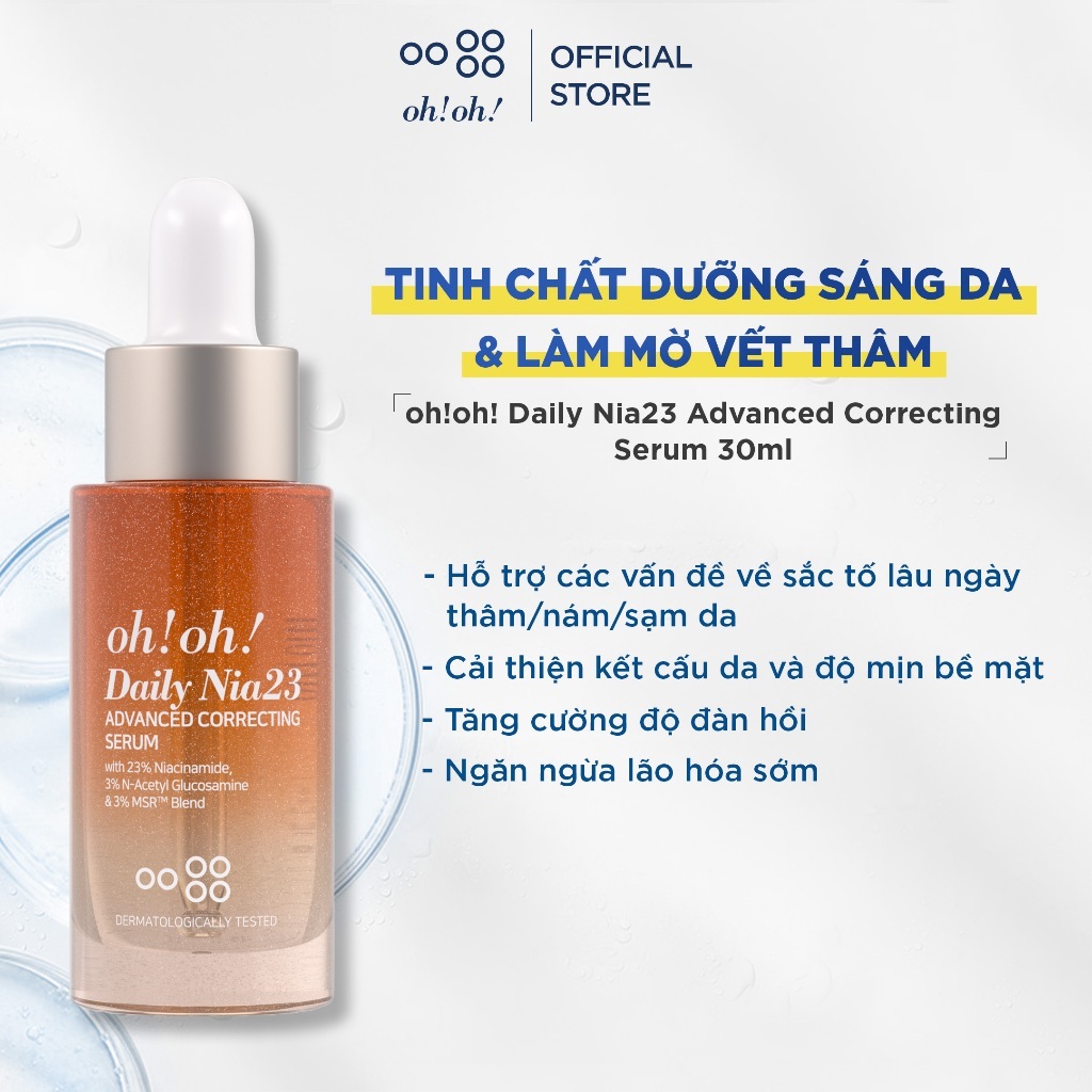 Tinh Chất Dưỡng Sáng Da & Làm Mờ Vết Thâm oh!oh! Daily Nia23  Advanced Correcting Serum 30ml