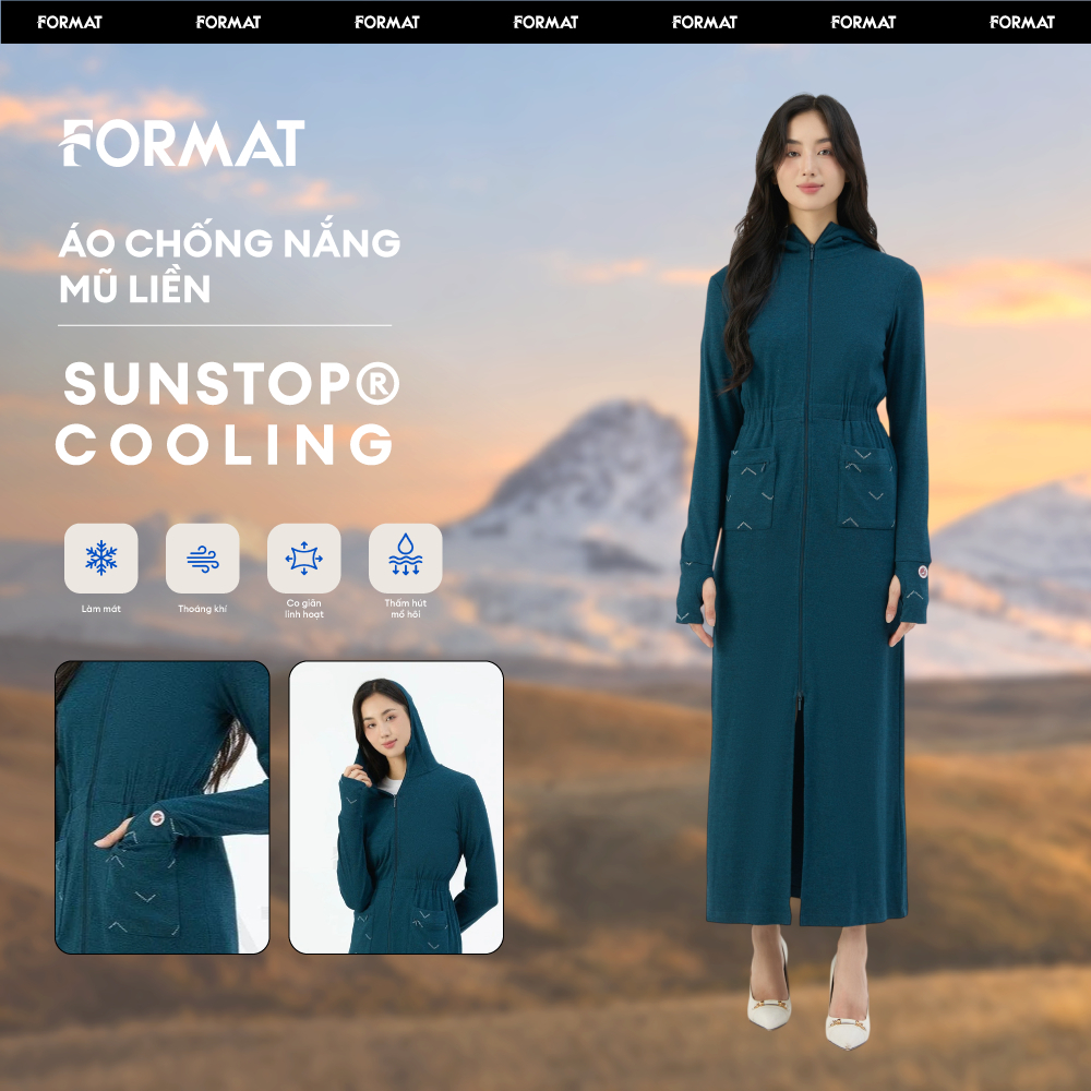 Áo chống nắng làm mát SunStop® Cooling nữ 10000716 dáng dài liền thân