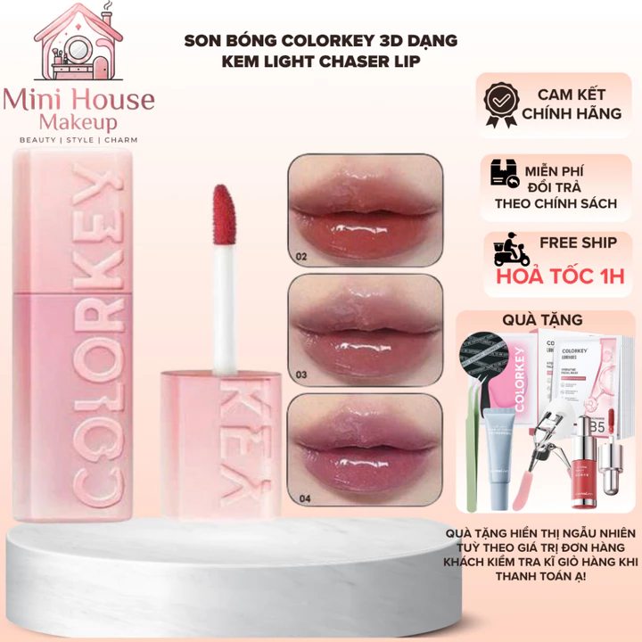 COLORKEY Son bóng 3D dạng kem Light Chaser Lip Plumping Gloss | Minihouse