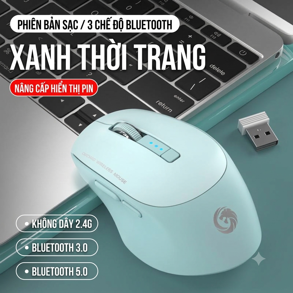XẢ HÀNG Chuột Không Dây M225 BAK Pin Sạc - Kết Nối 2 Chế Độ Bluetooth ...