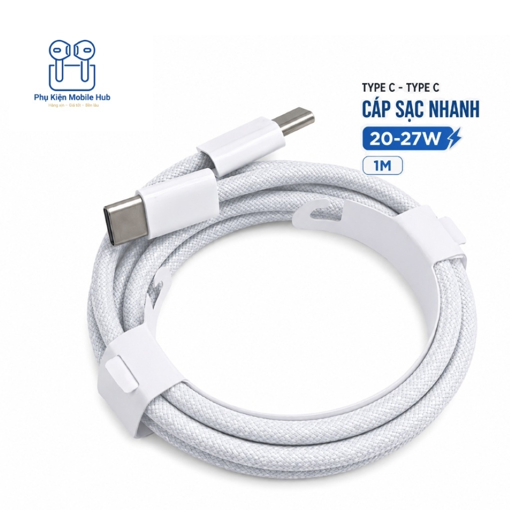 Cáp Sạc Type-C to Type-C Sạc Nhanh, Dây Bền Chống Gãy, Dùng Cho Điện Thoại & Tablet