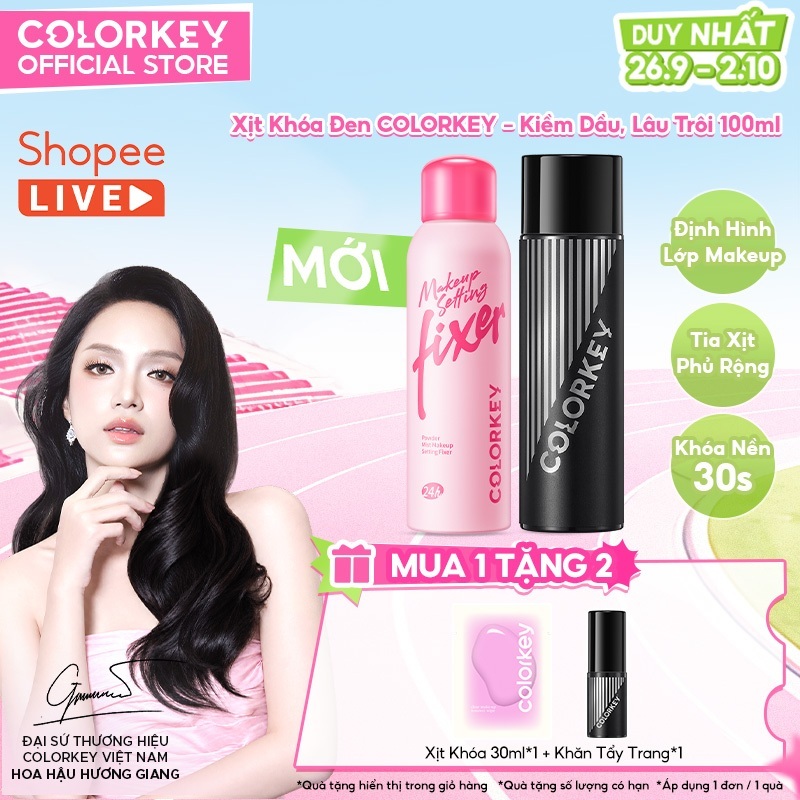 [BEST SELLER] Xịt Khóa Nền Colorkey 100ml - Kiềm Dầu, Giữ Makeup Lâu Trôi, Không Mốc Nền, Hỗ Trợ Cấp Ẩm Nhẹ