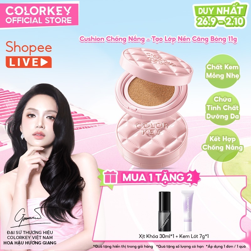 Phấn Nước Cushion Colorkey SPF50+ PA++++ Chống Nắng, Kiềm Dầu, Che Phủ Tự Nhiên, Makeup Mỏng Nhẹ 11g