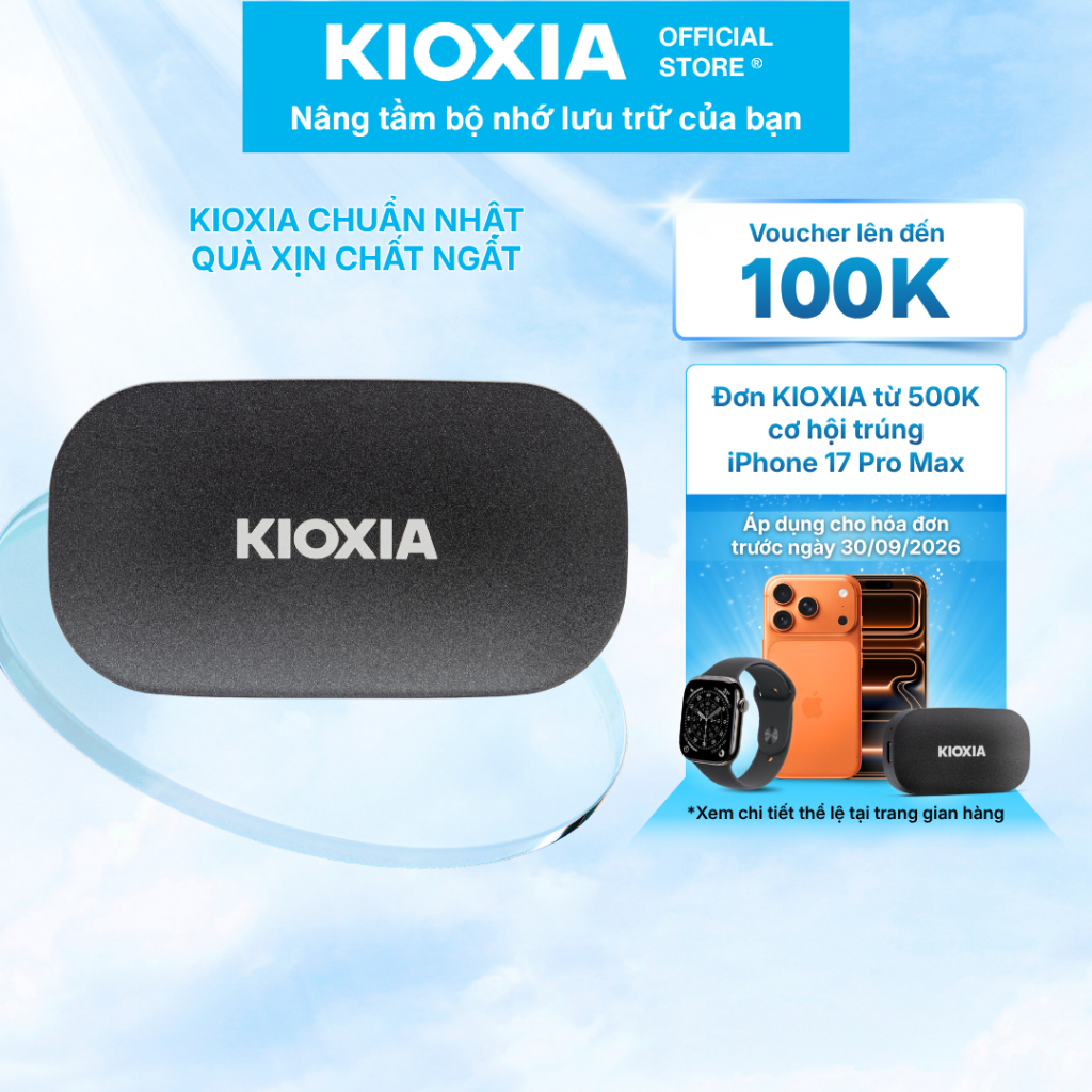 Ổ cứng di động SSD KIOXIA EXCERIA PLUS G2 Portable 1TB / 2TB upto 1050MB/s - Bảo hành 3 năm