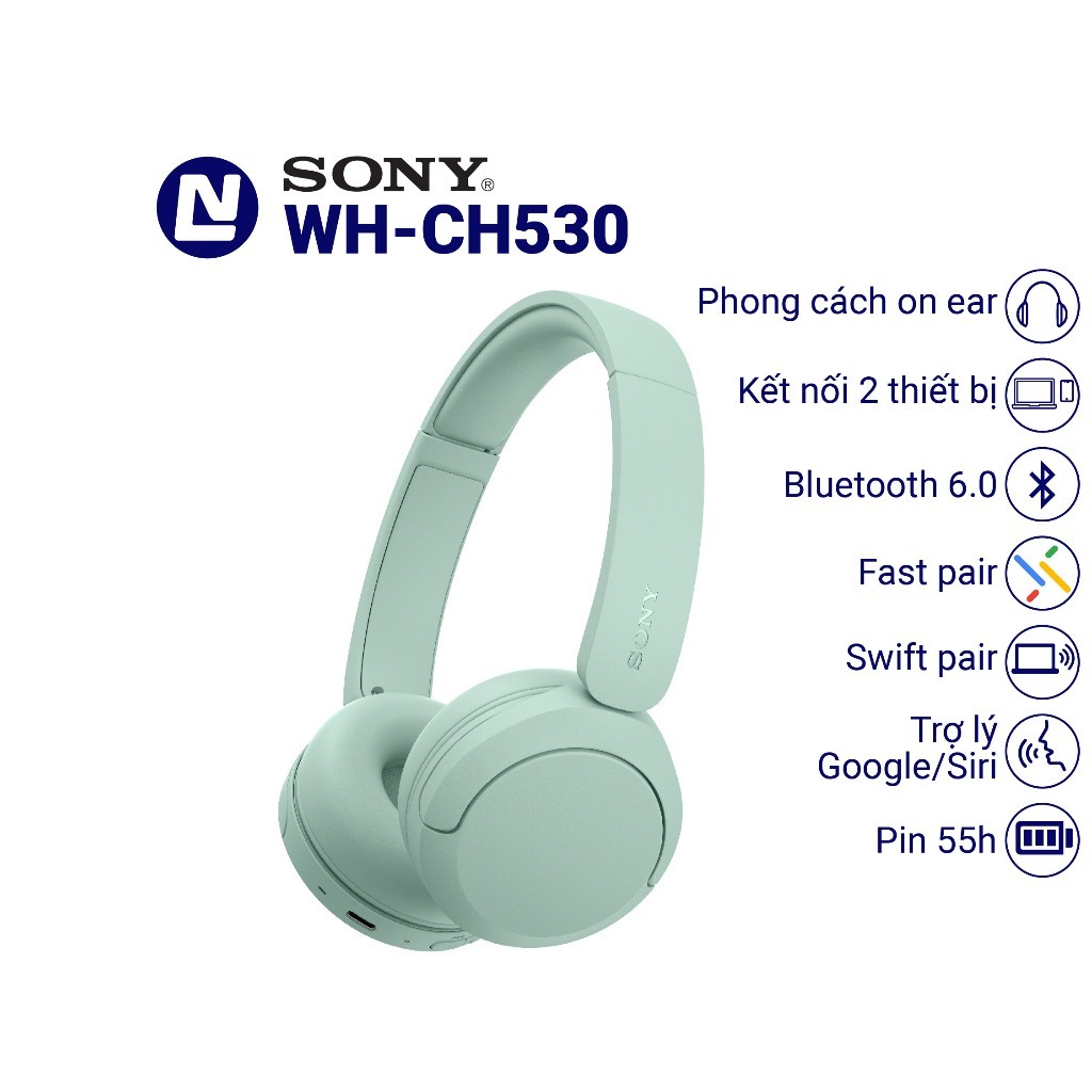 Sony WH CH530 Tai nghe không dây on ear LE Audio