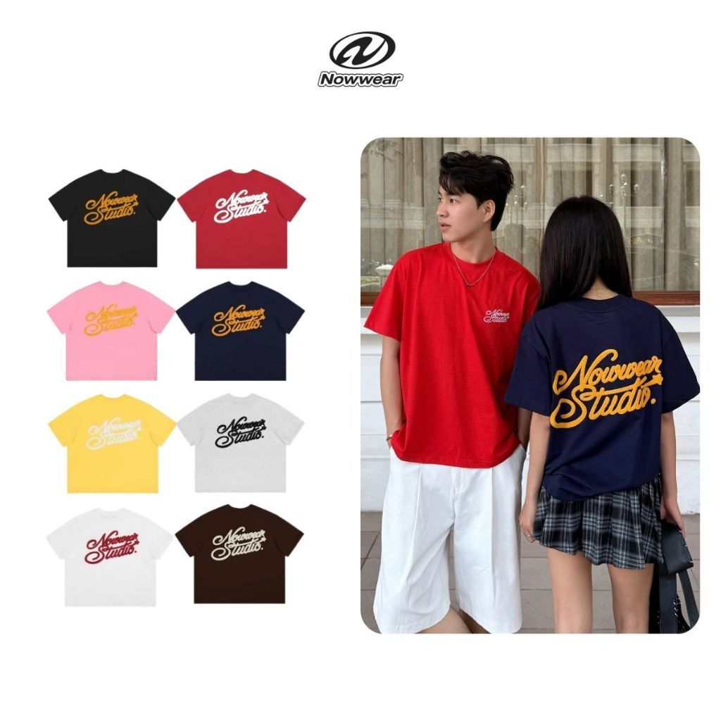 Áo Thun Boxy Thêu Xù Nowwear Unisex Form Rộng Chất Liệu Premium Cotton 250gsm TS25-01
