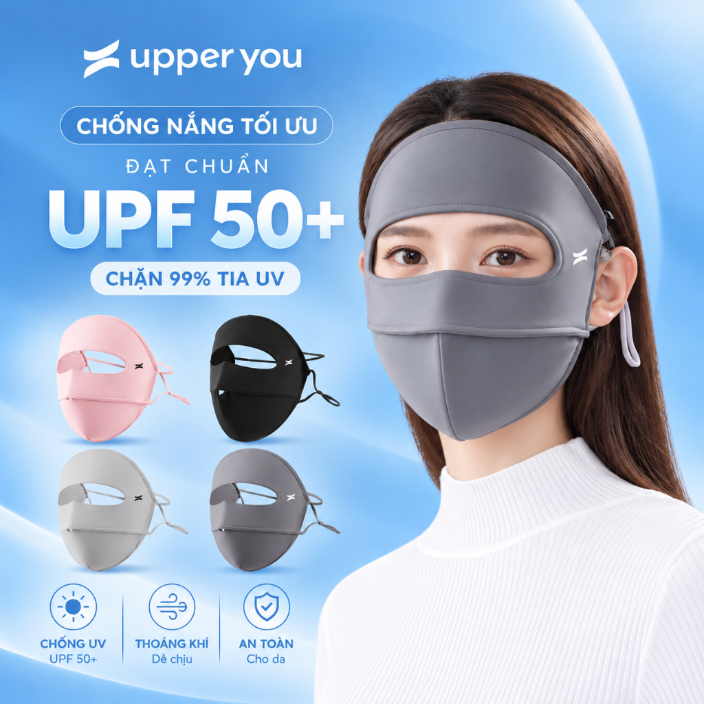[COMBO 3] Khẩu Trang Chống Nắng PRO Full Mặt Chống UV UPPER YOU Mịn Mát Thoáng Khí - FM02/FM11