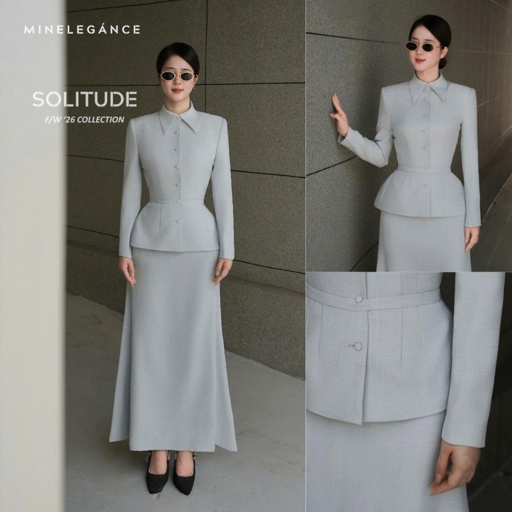 MINELEGÁNCE | SET ÁO CỔ ĐỨC & CHÂN VÁY ĐUÔI CÁ THANH LỊCH, SANG TRỌNG - MIN258