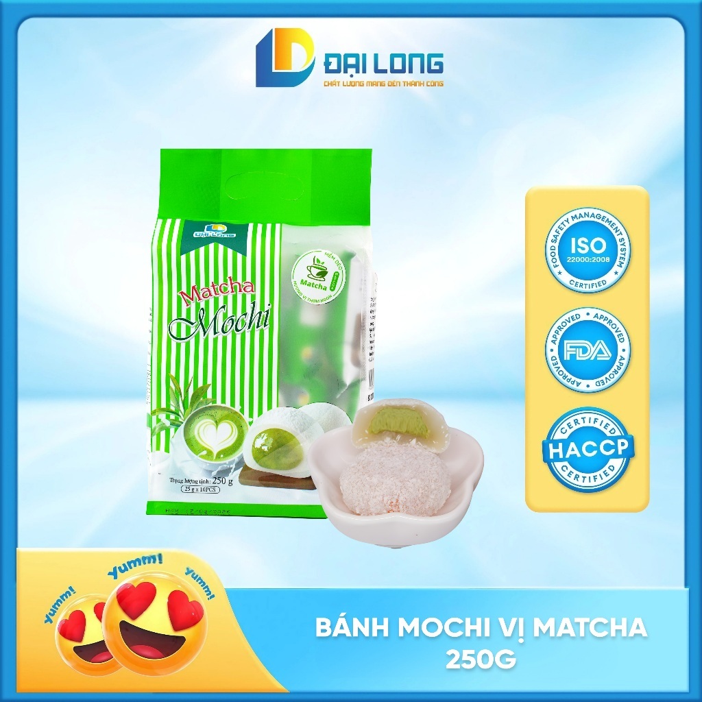 [Túi 250g] Bánh Mochi ĐẠI LONG 4 vị Xoài/Dâu/Matcha/Socola hợp ăn sáng, bữa xế, hoặc trong các buổi tiệc