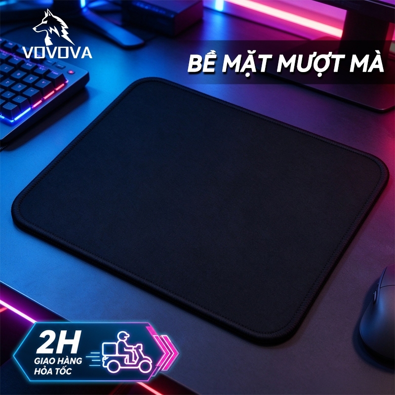 Lót chuột bàn phím gaming cỡ lớn màu đen, thảm chuột chống trượt, bề mặt speed, bo viền chắc, tấm lót bàn làm việc | BigBuy360 - bigbuy360.vn