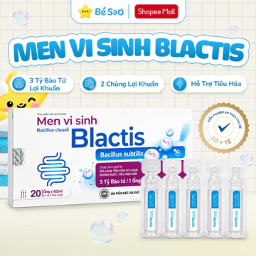 Men Vi Sinh Blactis 3 Tỷ Lợi Khuẩn Hỗ Trợ Tiêu Hóa Men Vi Sinh Đường Ruột, Dùng Cho Gia Đình 20 Ống
