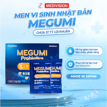Men Vi Sinh Nhật Bản MEGUMI 15 Gói -37 Tỷ Lợi Khuẩn-Men Vi Snh Cho Bé Cân Bằng Hệ Vi Sinh Đường Ruột Cho Trẻ Em