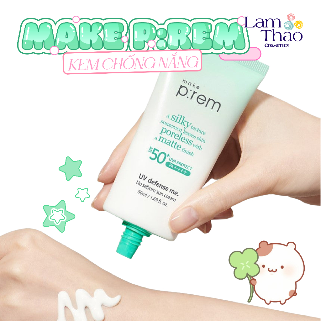 Kem Chống Nắng Vật Lý Kiềm Dầu Make P:rem UV Defense Me No Sebum Sun Cream SPF50+ PA++++ 50ml