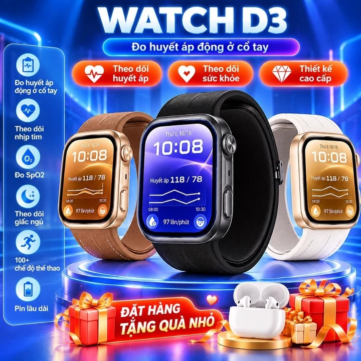 HUAWEI WATCH D3 | Đồng Hồ Đo Huyết Áp 24H | Theo Dõi Sức Khỏe Toàn Diện | Đồng Hồ Thông Minh Cao Cấp