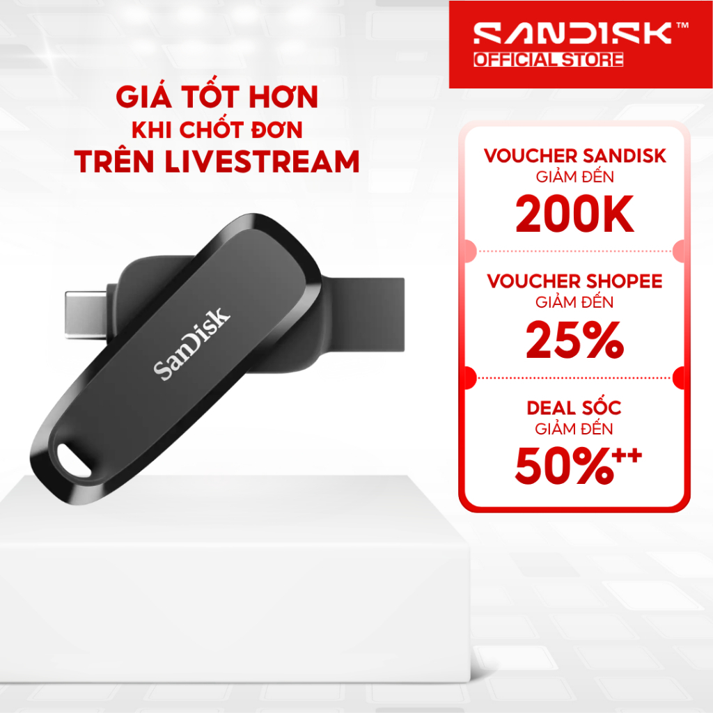USB 3.2 OTG Sandisk Phone Drive Type-C SDDDC6-G46 32GB / 64GB / 128GB 100MB/s - Bảo hành 5 năm
