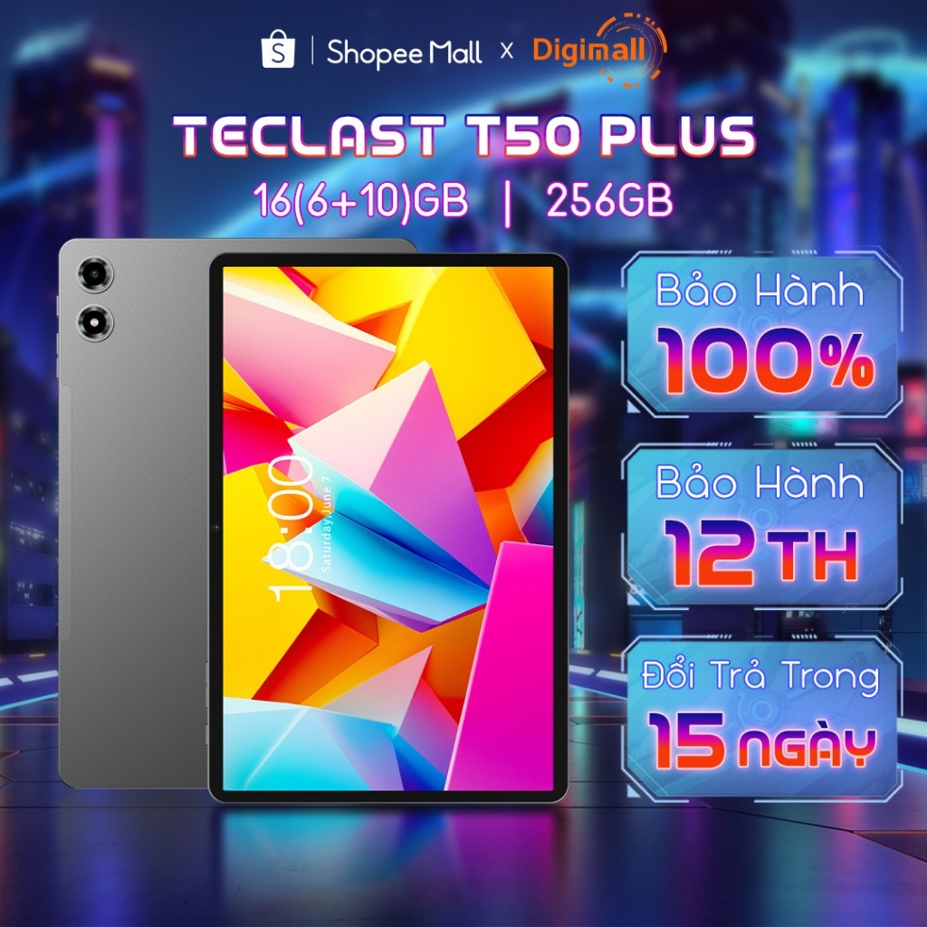 Máy Tính Bảng Tablet TECLAST T50 PLUS 2025 16GB(6+10)/256GB FHD 11” 8000mAh Chip Unisoc T7280
