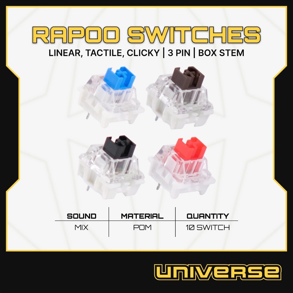 10 Switch Rapoo Stem Box Brown / Red / Blue / Black 3 Pin Switch Linear Tactile Clicky Công Tác Bàn Phím Cơ | BigBuy360 - bigbuy360.vn