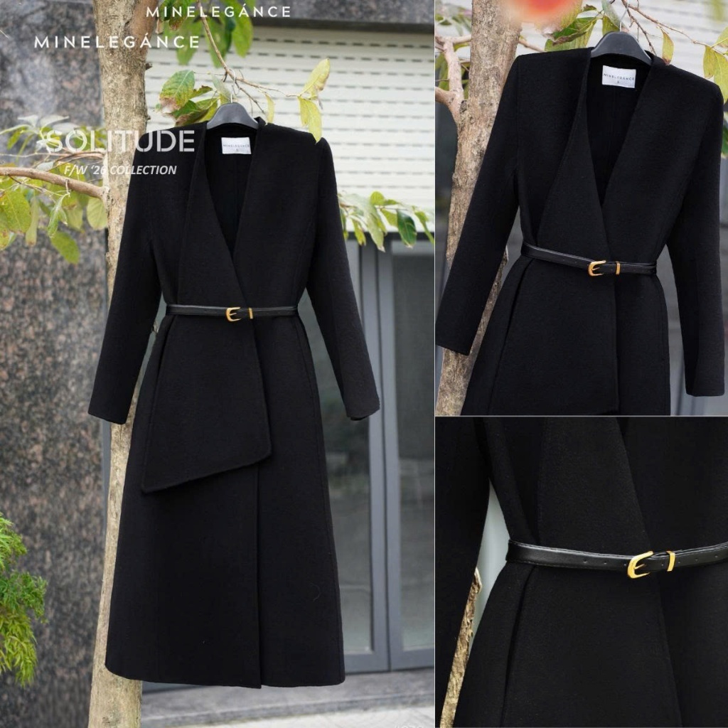 MINELEGÁNCE | ÁO DẠ DÁNG DÀI PHỐI CÚC THANH LỊCH, SANG TRỌNG - MIN038