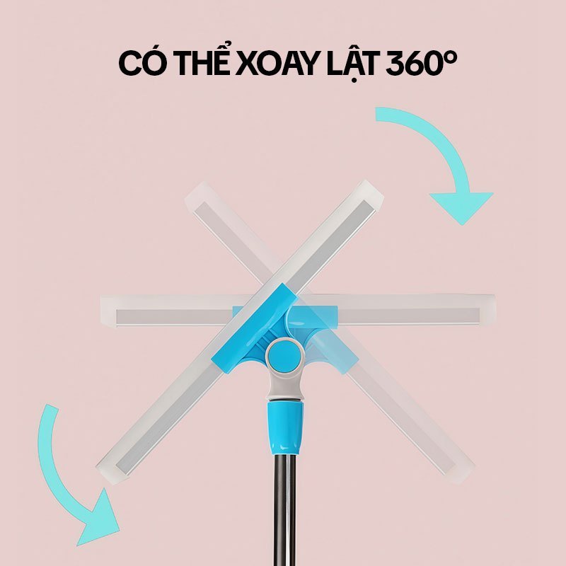 Cây gạt nước sàn nhà KITIMOP G50 50cm đa năng 3 trong 1, quét bụi gom tóc, cán inox tăng giảm | BigBuy360 - bigbuy360.vn