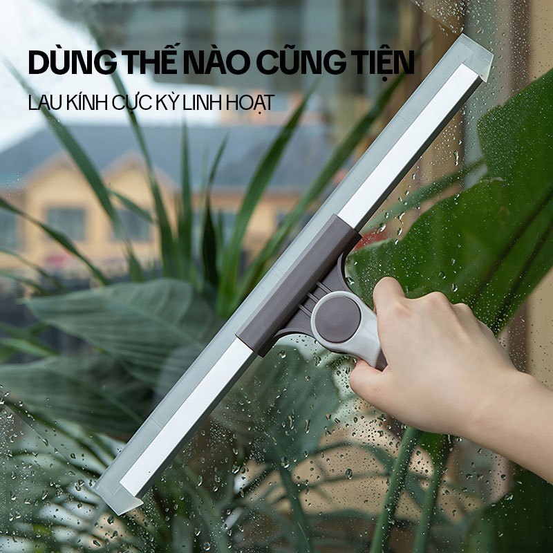 Cây gạt nước sàn nhà KITIMOP G50 50cm đa năng 3 trong 1, quét bụi gom tóc, cán inox tăng giảm | BigBuy360 - bigbuy360.vn