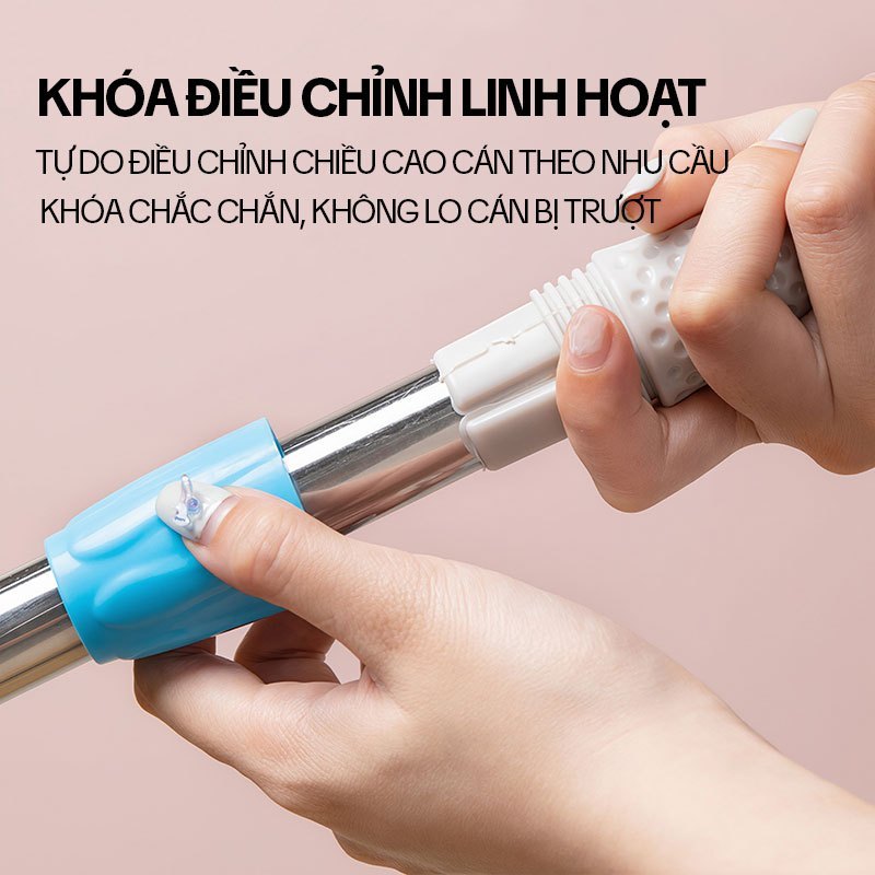Cây gạt nước sàn nhà KITIMOP G50 50cm đa năng 3 trong 1, quét bụi gom tóc, cán inox tăng giảm | BigBuy360 - bigbuy360.vn