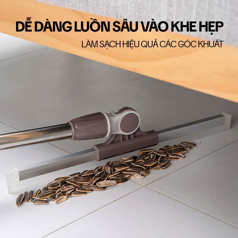Cây gạt nước sàn nhà KITIMOP G50 50cm đa năng 3 trong 1, quét bụi gom tóc, cán inox tăng giảm | BigBuy360 - bigbuy360.vn