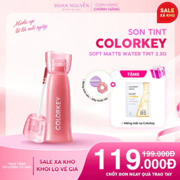Son Kem Lì Colorkey Siêu Mịn Môi Soft Matte Water Tint 2.5g