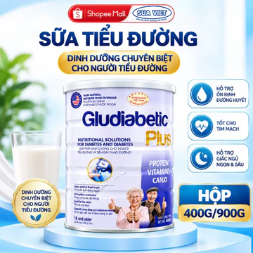 Sữa bột cho người tiểu đường GLUDIABETIC PLUS FOTECPHAM, bổ sung dinh dưỡng cho người tiểu đường