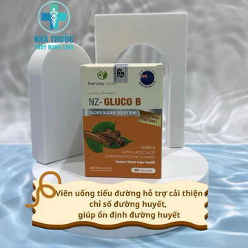 [CHÍNH HÃNG] Viên uống tiểu đường Everyday health NZ-GlucoB giúp giảm đường huyết ngăn nguy cơ biến chứng tiểu đường hộp
