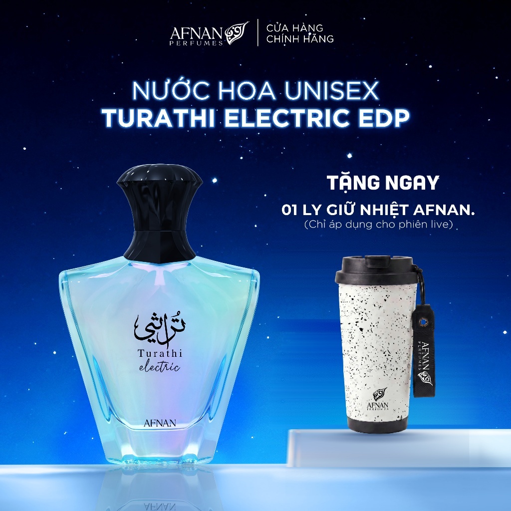 Nước hoa Unisex Afnan Turathi Electric EDP 90ml - Nốt Hương Tươi Sáng, Năng Động