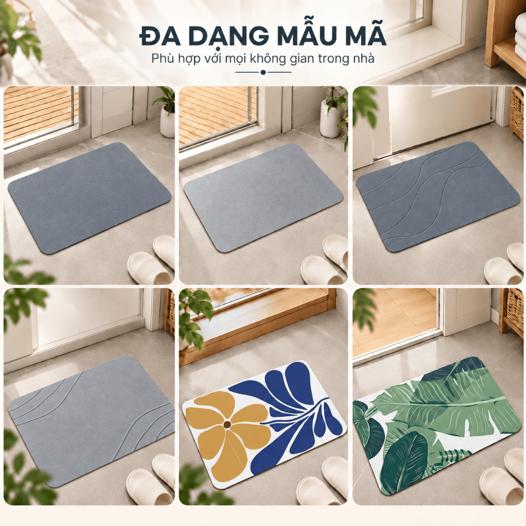 Thảm Lau Chân Cao Cấp Diatomite DURAHOME 45x35cm - Tham Đá Lau Chân Siêu Thấm Nước, Kháng Khuẩn, Chống Trơn Trượt | BigBuy360 - bigbuy360.vn