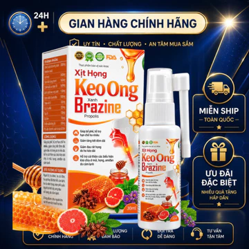 Xịt Họng Keo Ong Brazine Propolis 30ml – Tiện Lợi, Dễ Sử Dụng