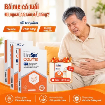 Combo 3 hộp Men vi sinh chứa 5 tỷ bào tử lợi khuẩn LiveSpo Colytis, giúp giảm Rối loạn tiêu hoá, Tiêu hoá kém