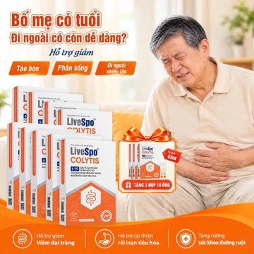 Combo 9 hộp LiveSpo Colytis - Men vi sinh chứa 5 tỷ bào tử lợi khuẩn giúp giảm Rối loạn tiêu hoá, Tiêu hoá kém