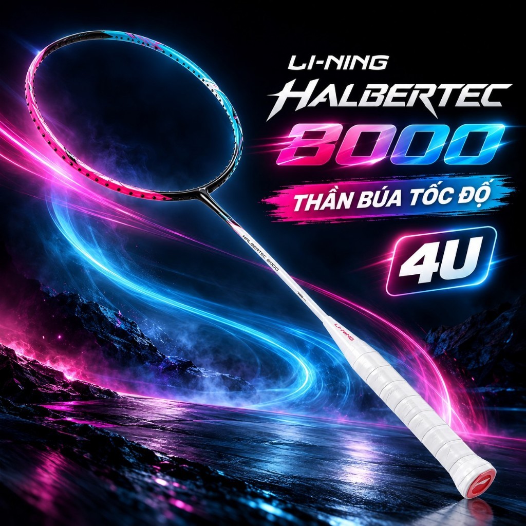 [Chính Hãng] Khung vợt cầu lông HBT 8000 4U (Halbertec) AYPT369-4V - Thần Búa Tốc Độ