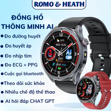 Đồng Hồ Đo Đường Huyết Không Xâm Lấn – Đồng Hồ Thông Minh Theo Dõi Sức Khỏe, Huyết Áp, Oxy Máu, Nhịp Tim, Thể Thao
