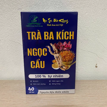 Hộp 40 gói trà ba kích ngọc cẩu Bảo Khang, trà túi lọc mú từn, nấm ngọc cẩu, ba kích, sâm nam dương