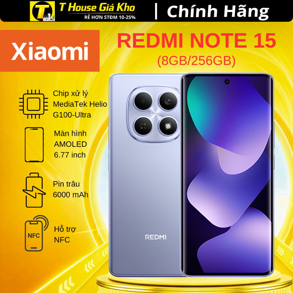 Điện Thoại Xiaomi Redmi Note 15 8GB/256GB - Hàng Chính Hãng Nguyên Seal