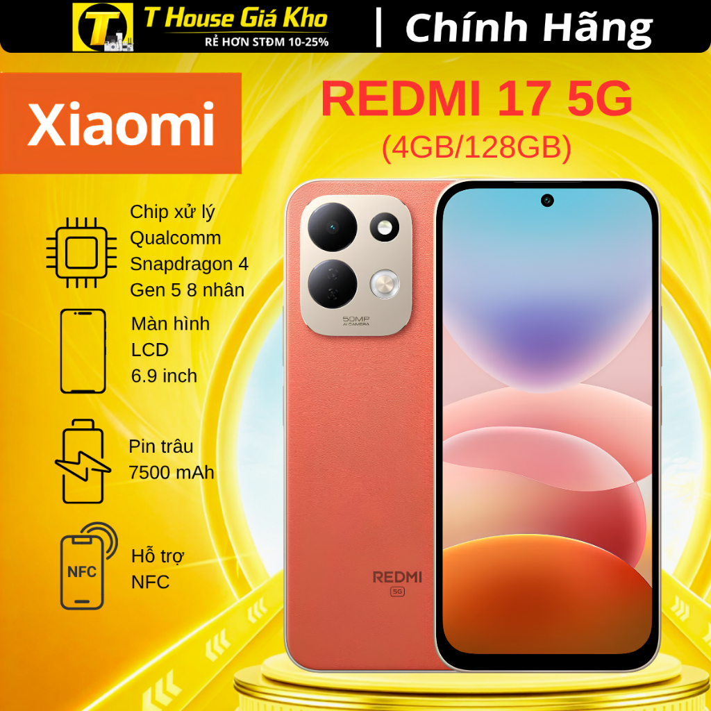 Điện Thoại Xiaomi Redmi 17 5G 4GB/128GB - Hàng Chính Hãng Nguyên Seal