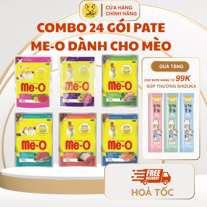 Pate Cho Mèo Pate Me-O Đủ Vị - mèo trưởng thành và mèo con - Gold Pet Shop