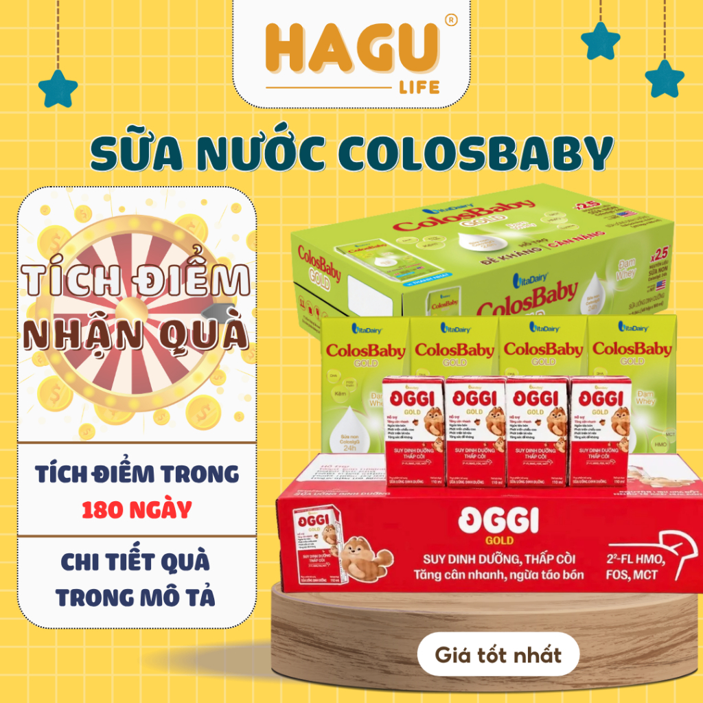 Sữa Pha Sẵn Vitadairy ColosBaby Gold / Oggi / ColosGain 110ml -180ml