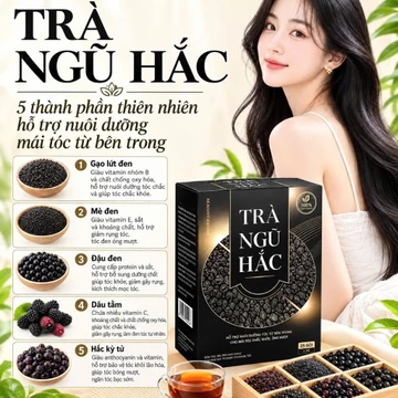 Mua 2 hộp tặng 1 hộp Trà Ngũ Hắc Mộc Tâm Túi Lọc 5 Thành Phần Gạo Lứt Đen Đậu Đen Mè Đen Hắc Kỷ Tử Dâu Tằm