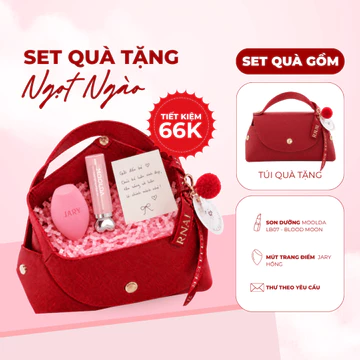 Set Quà Tặng Người Yêu Ngọt Ngào: Son Dưỡng Có Màu Moolda + Mút Trang Điểm,Quà Tặng Mẹ Và Vợ, Quà Tặng Sinh Nhật Nữ