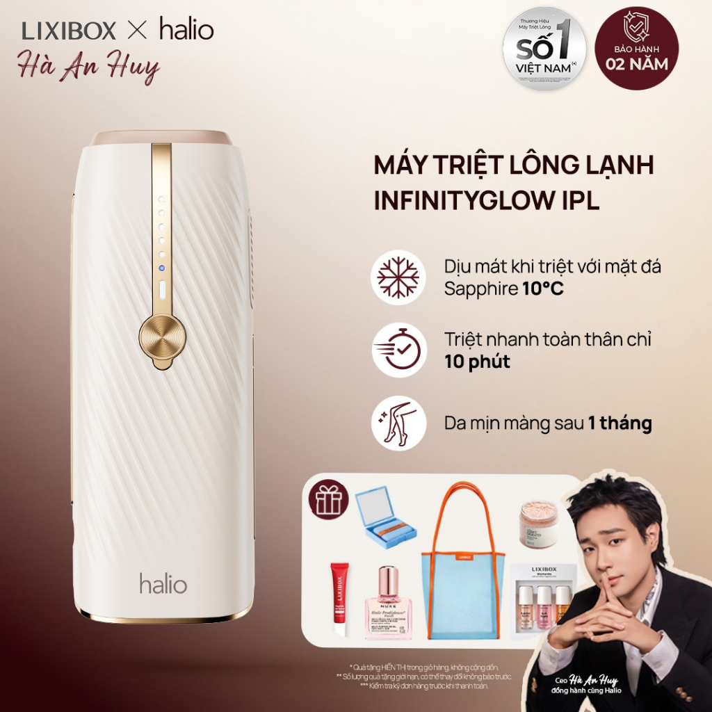 Máy Triệt Lông Lạnh Sapphire Halio InfinityGlow Advanced IPL Sapphire Cooling Hair Removal Device