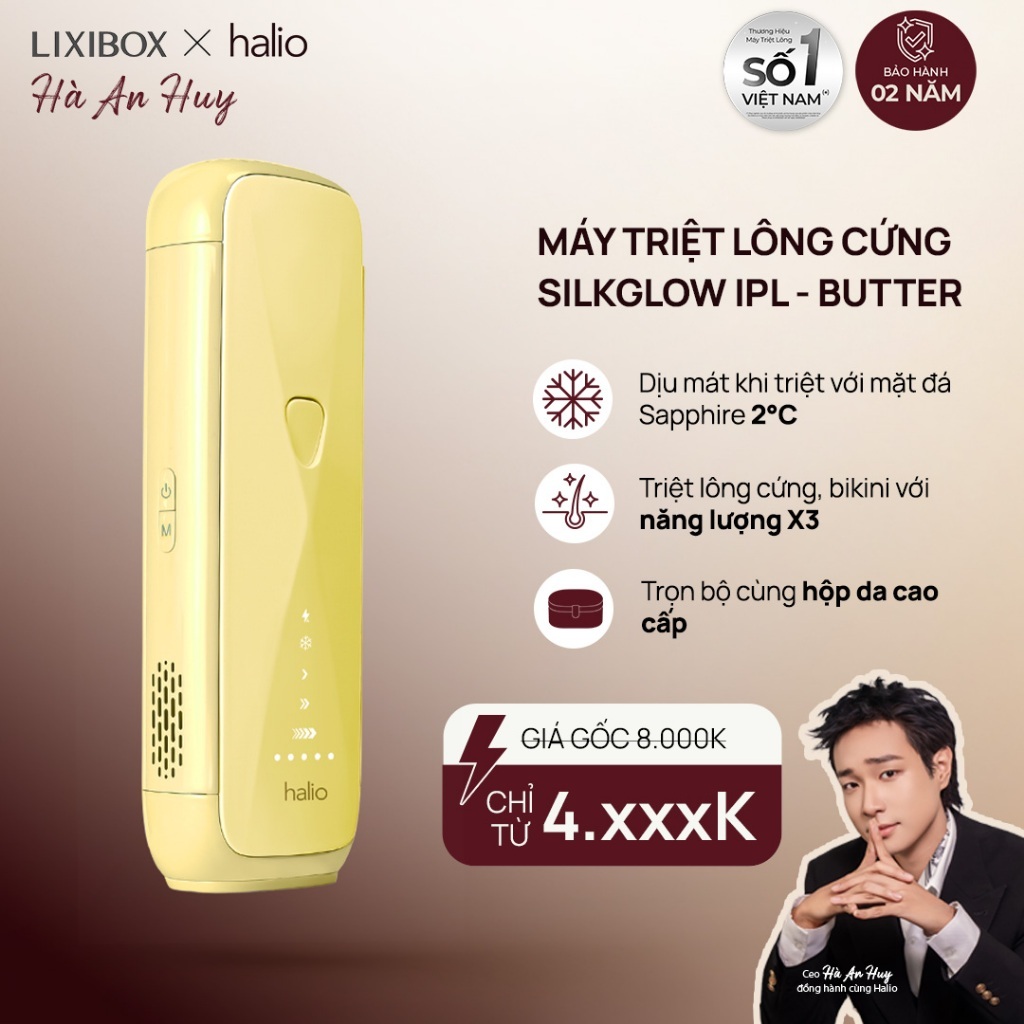[SPECIAL] Máy Triệt Lông Halio SilkGlow IPL Sapphire Cooling Hair Removal Device - Butter